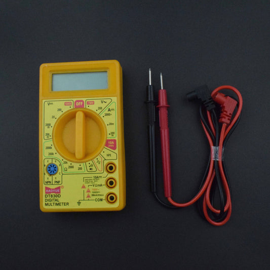 D830D Digital Multimeter LCD AC DC Measuring Voltage Current, Small, Yellow - RC023 - REES52