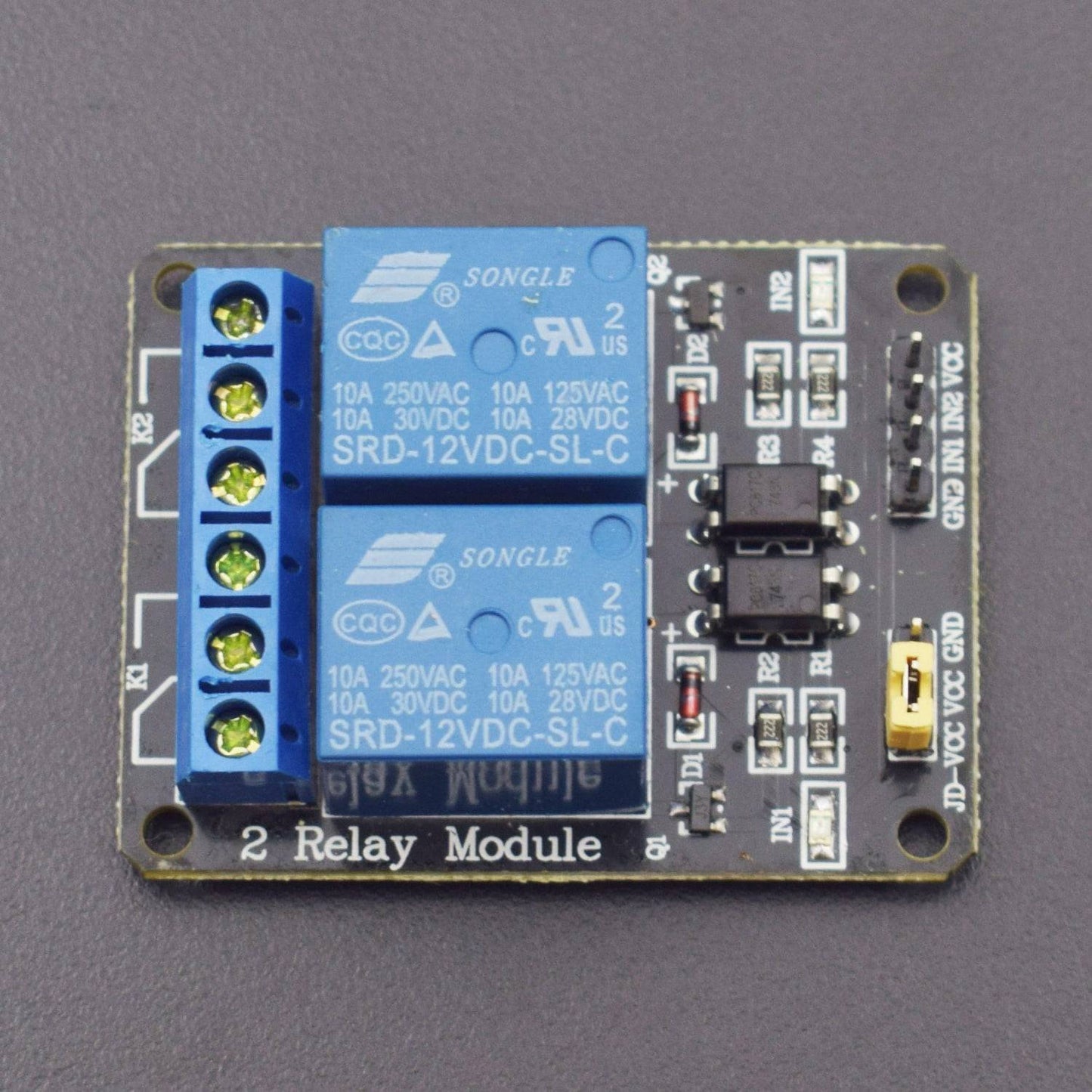 DC 12V 2 Channel Relay Module With Isolated Optocoupler High and Low Level H/L Level Trigger Module for Arduino -NA189 - REES52