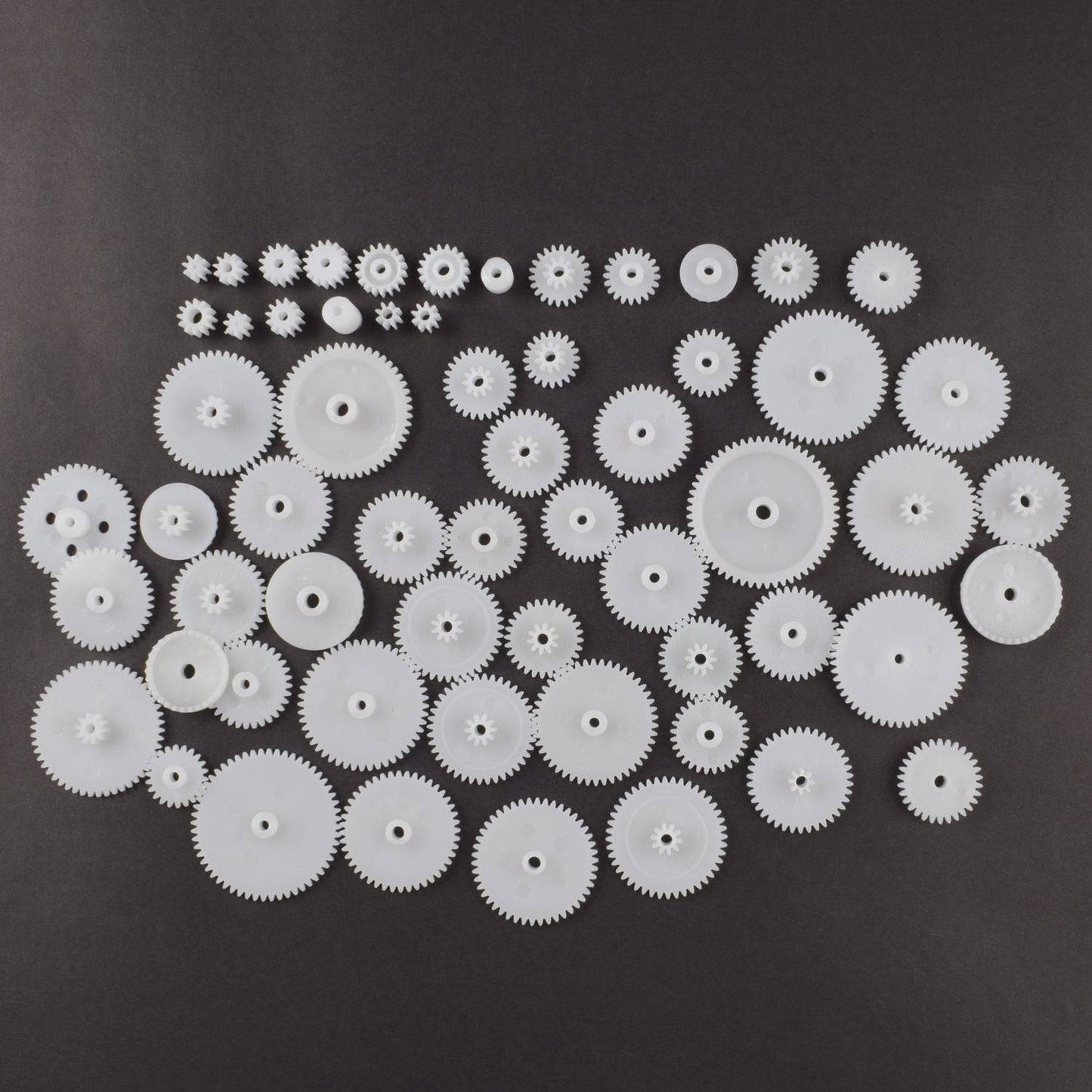58 Pcs/bag J293Y Plastic 0.5 Module Gears White Micro DC Motor Toys Gears DIY Combination Parts -AC141 - REES52