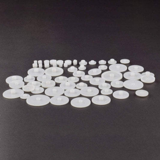 58 Pcs/bag J293Y Plastic 0.5 Module Gears White Micro DC Motor Toys Gears DIY Combination Parts -AC141 - REES52