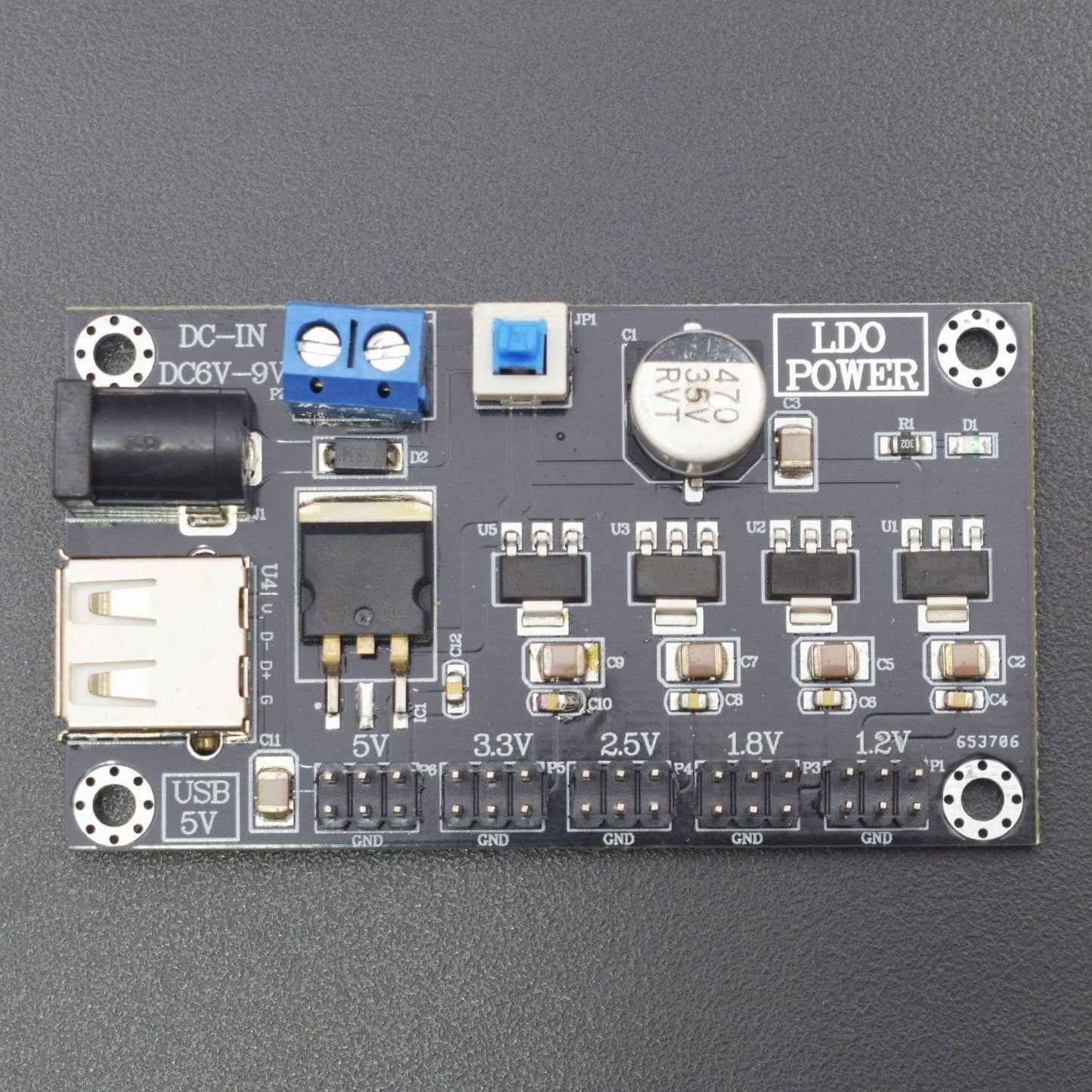 New Multi channel Linear Power Supply Module LM7805 6-9V to 5V / 3.3V / 2.5V / 1.8V / 1.2V - RS1887 - REES52