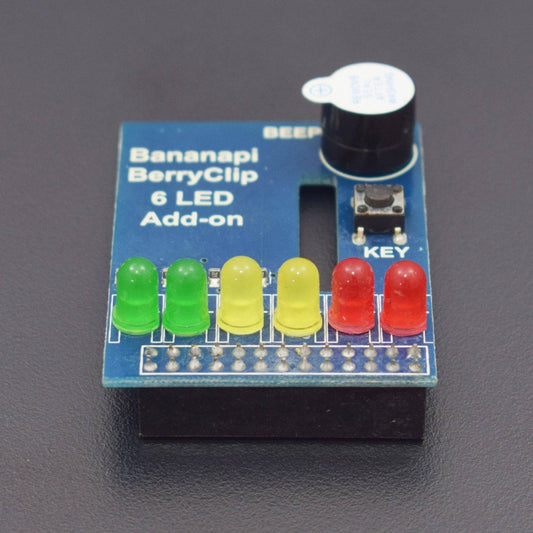 Berryclip 6 led add-on DIY board expand module for Banana Pi Raspberry pi berryclip board - NA141 - REES52