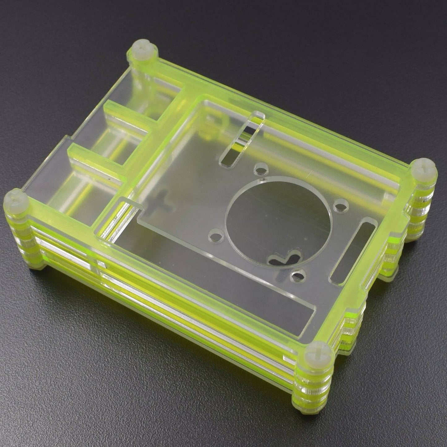 Raspberry Pi 7-Layer Acrylic Case Yellow And Transparent For Raspberry Pi 4 Model B And B Plus - RS2302 - REES52