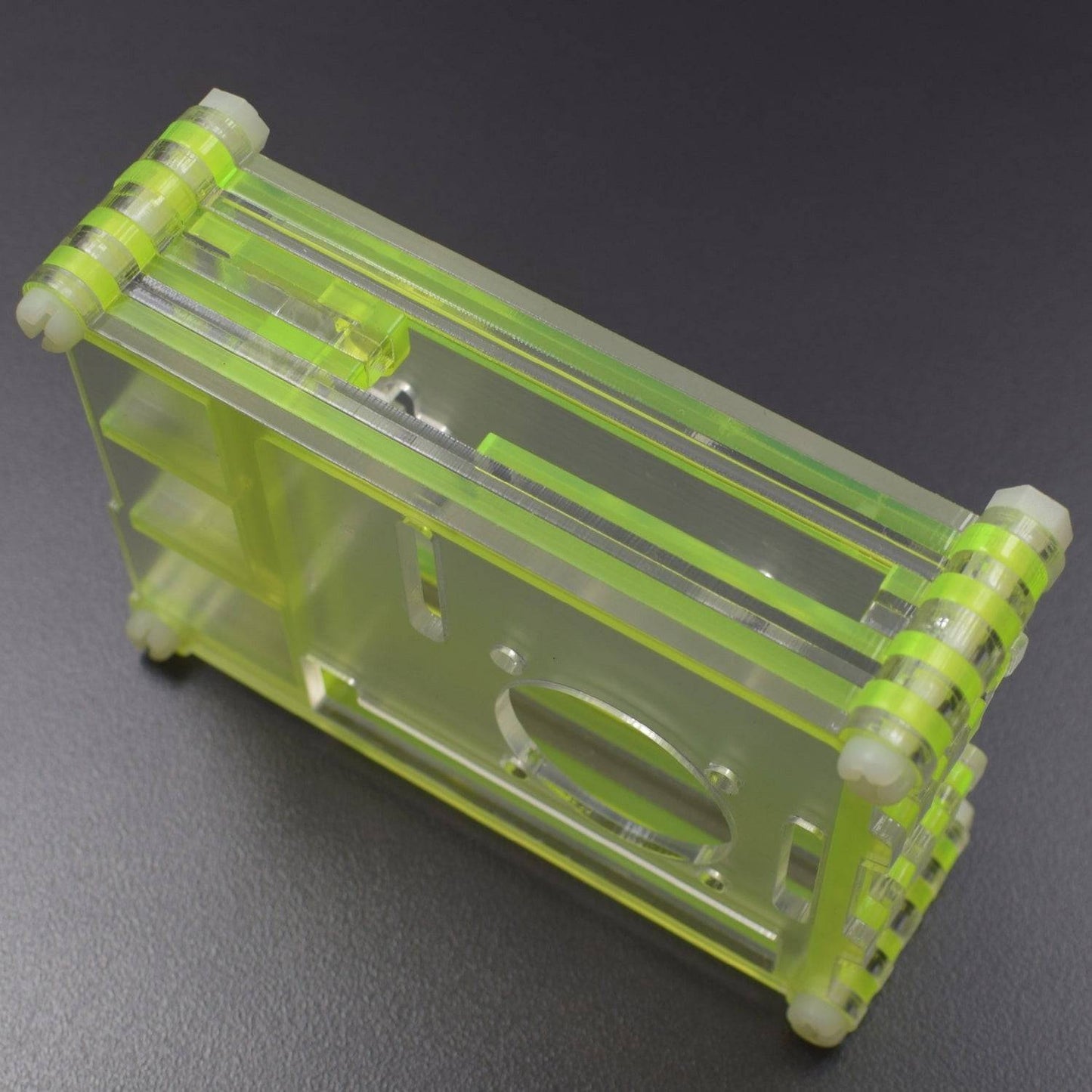 Raspberry Pi 7-Layer Acrylic Case Yellow And Transparent For Raspberry Pi 4 Model B And B Plus - RS2302 - REES52