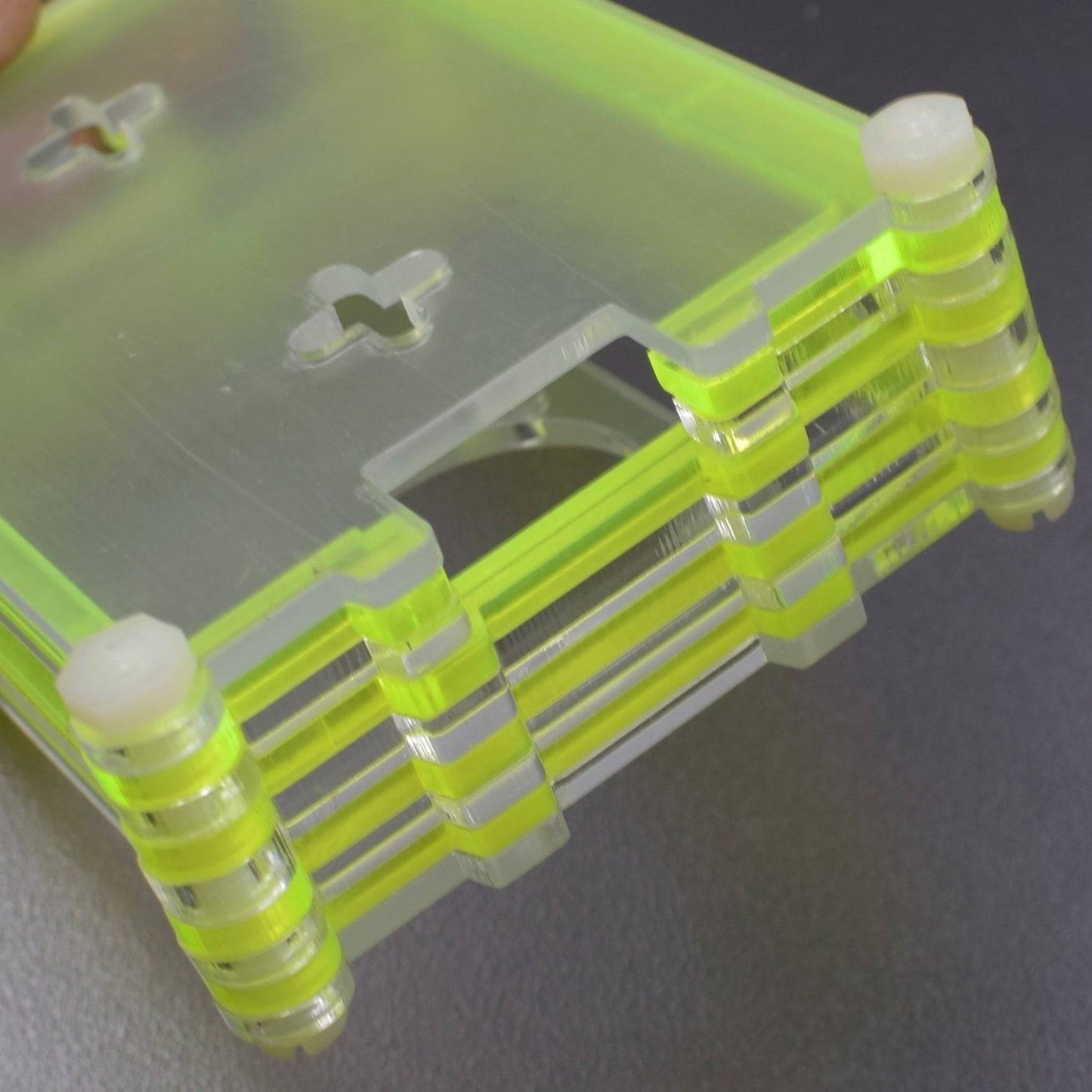 Raspberry Pi 7-Layer Acrylic Case Yellow And Transparent For Raspberry Pi 4 Model B And B Plus - RS2302 - REES52