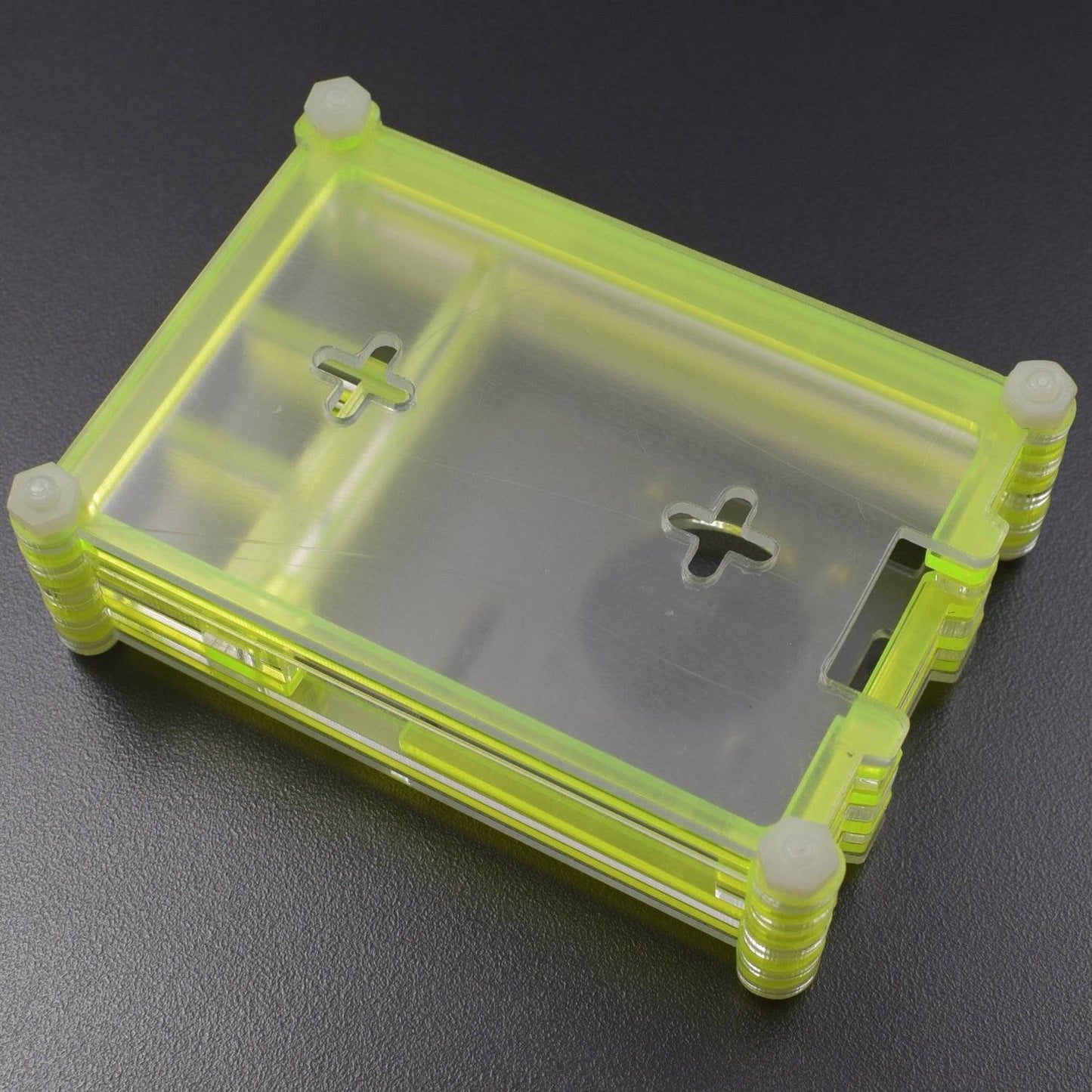 Raspberry Pi 7-Layer Acrylic Case Yellow And Transparent For Raspberry Pi 4 Model B And B Plus - RS2302 - REES52