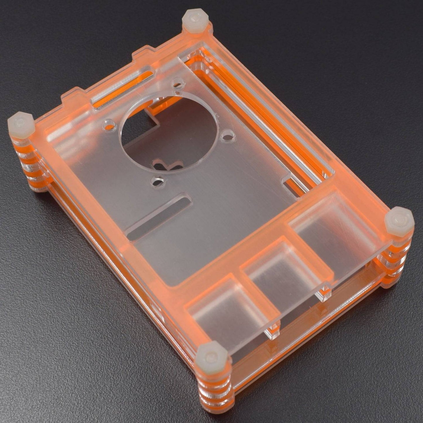 Raspberry Pi 4 7-Layer Acrylic Case Orange And Transparent (Type - B) - RS2303 - REES52