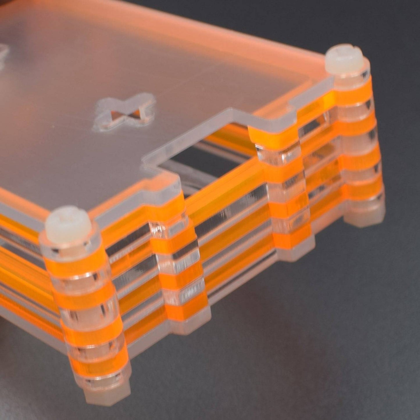 Raspberry Pi 4 7-Layer Acrylic Case Orange And Transparent (Type - B) - RS2303 - REES52