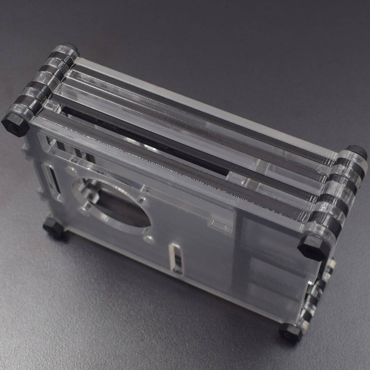 Raspberry Pi 7-Layer Acrylic Case Black And Transparent (Type - B) For Raspberry Pi 4 Model B And B Plus- RS2306 - REES52