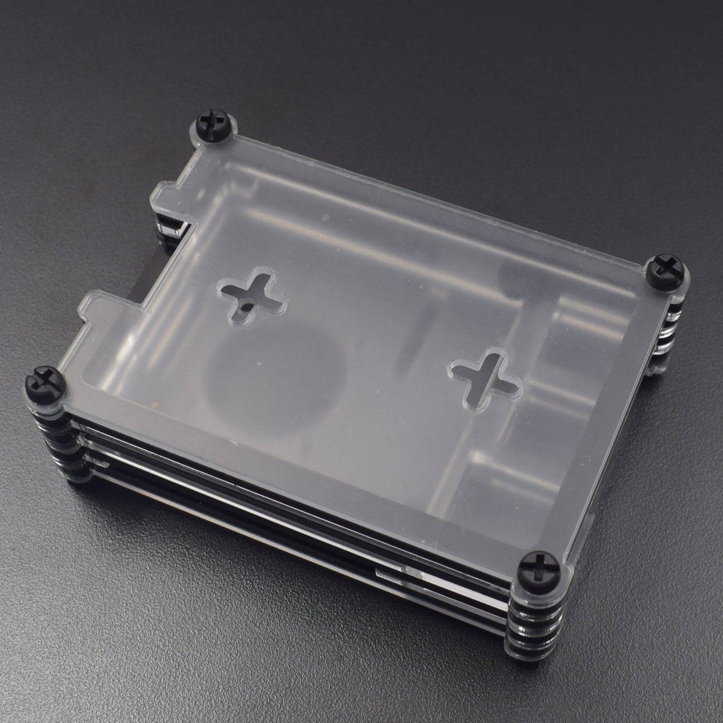 Raspberry Pi 7-Layer Acrylic Case Black And Transparent (Type - B) For Raspberry Pi 4 Model B And B Plus- RS2306 - REES52