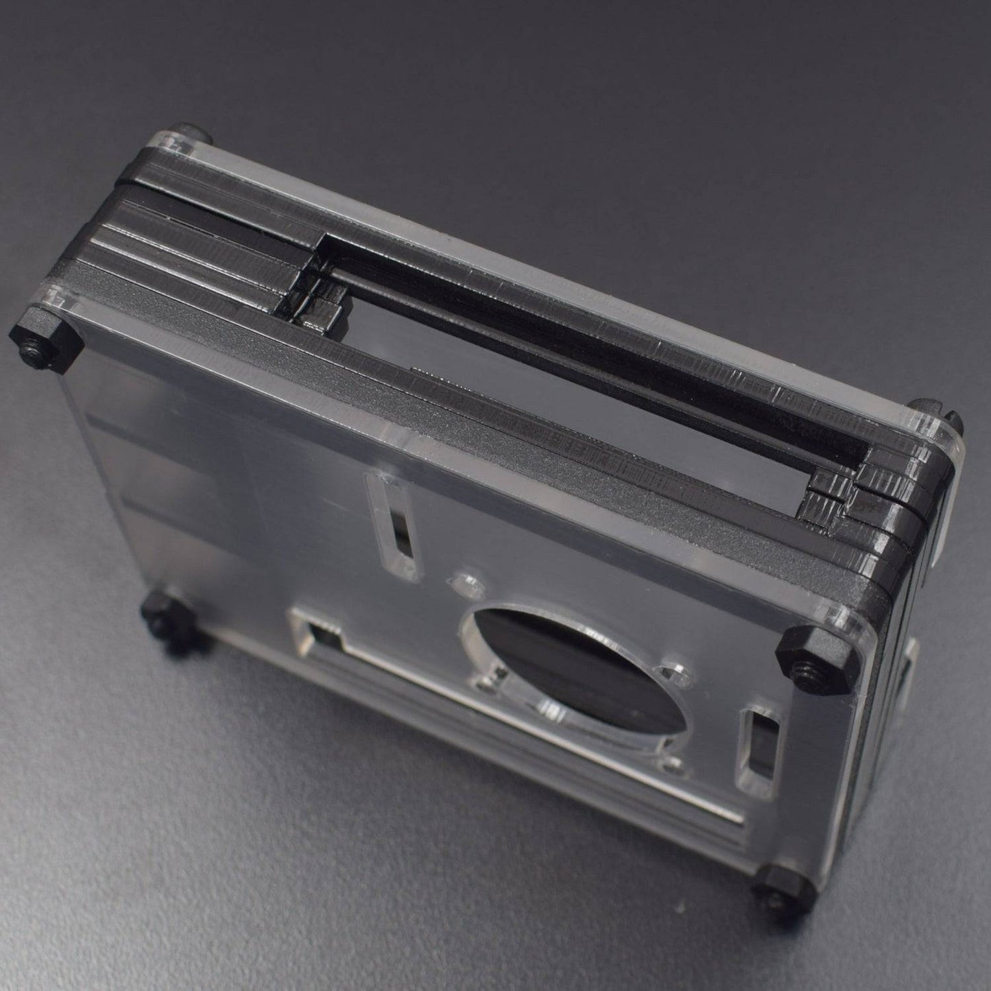 Raspberry Pi 7-Layer Acrylic Case Black And Transparent (Type - C) For Raspberry Pi 4 Model B And B Plus - RS2308 - REES52