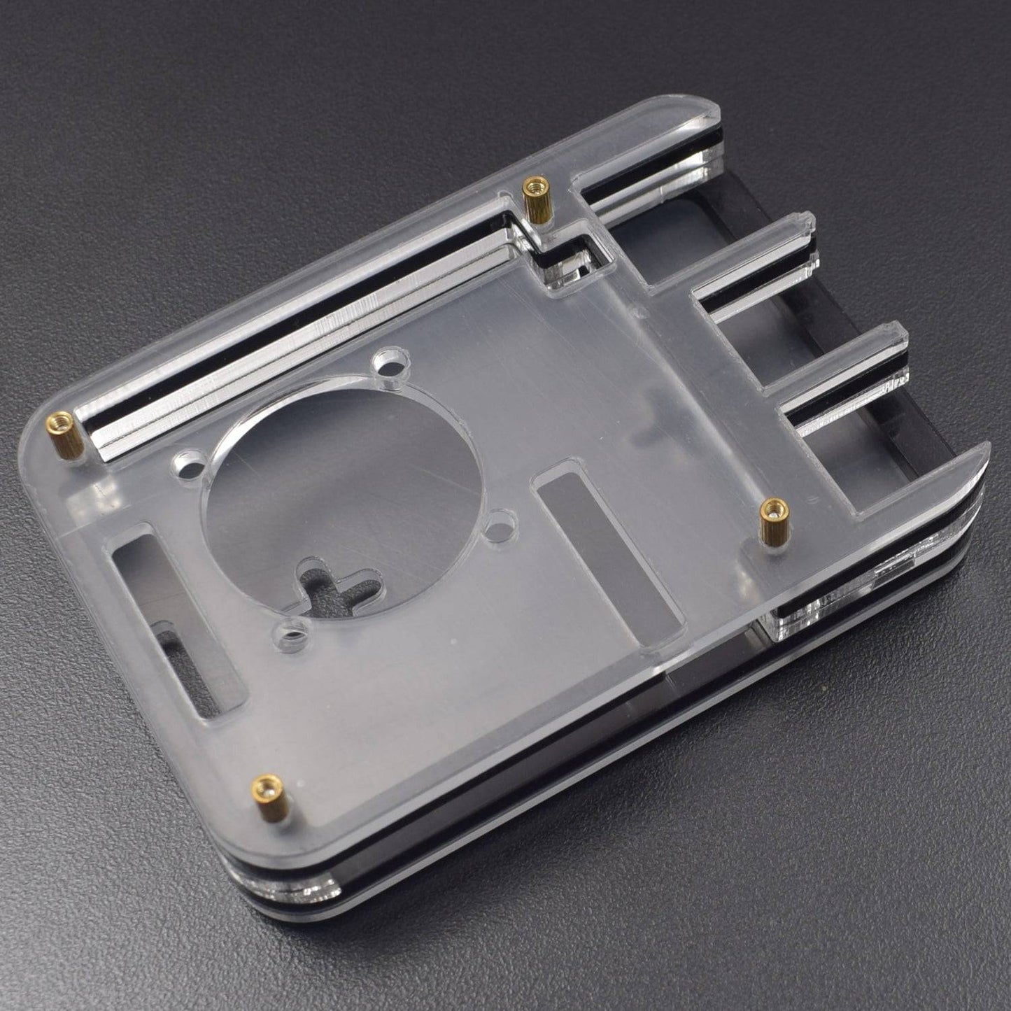 Raspberry Pi 4 4-Layer Acrylic Case Black And Transparent (Type - E) - RS2310 - REES52