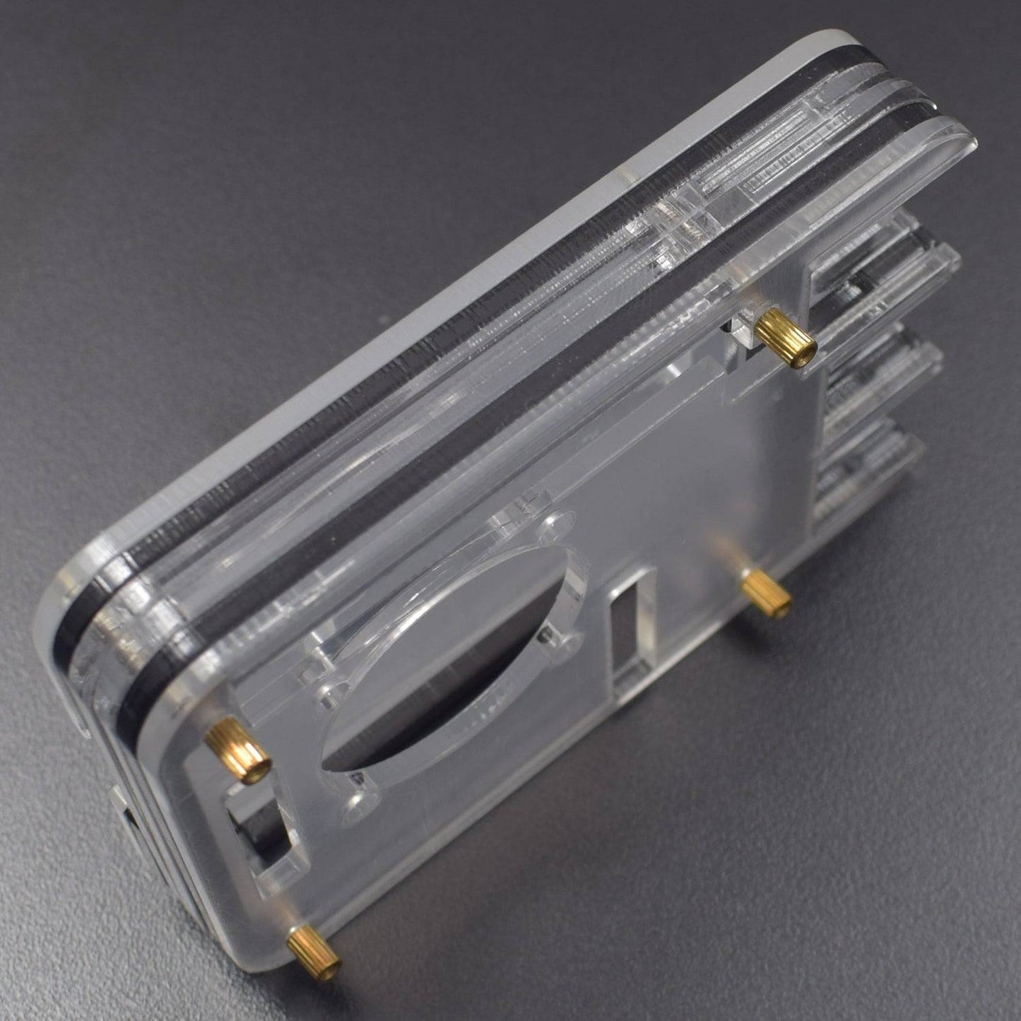 Raspberry Pi 4 4-Layer Acrylic Case Black And Transparent (Type - E) - RS2310 - REES52