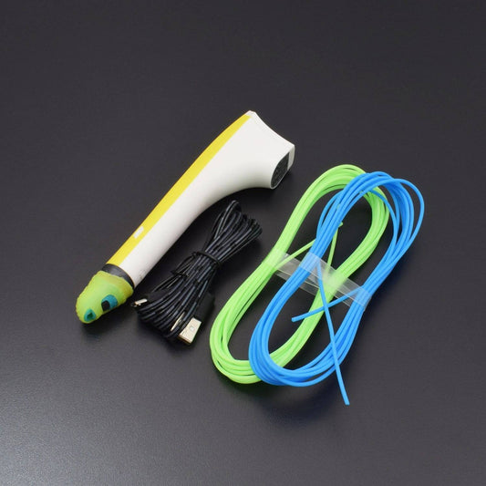 3D Pen, M1 Adults Kids, 3D Printer Printing Pen - USB Power, 2PCS Filament Refills, PLA and PCL Compatible (Yellow) - RS859 - REES52