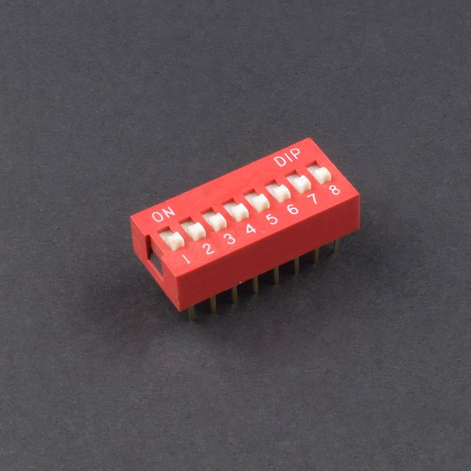 8 Position 8Pin DIP Switch 2.54mm Pitch 2 Row 8P Slide DIP Switch - RS225 - REES52