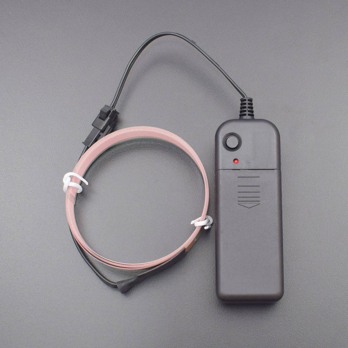 3.3ft White Electroluminescent Tape EL Wire Glowing LED Rope Flat Strip Light with AA Battery Box 3V- RS1488 - REES52