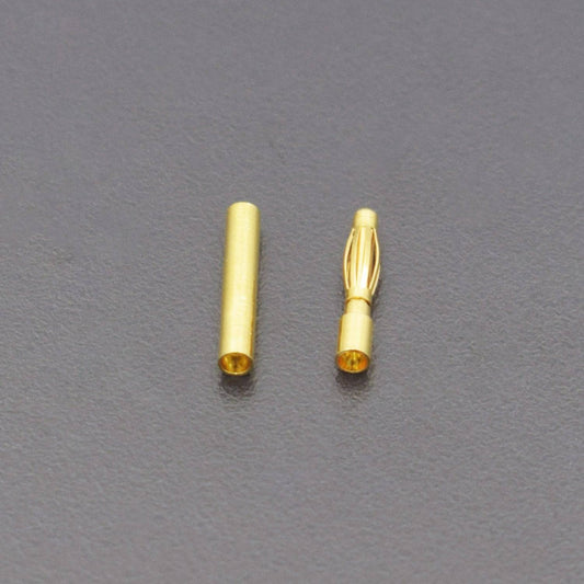20 Pairs 2mm Gold Plated Male & Female Bullet Banana Plug Connector for ESC Battery (20 Male + 20 Female) (2mm) - RS1391 - REES52