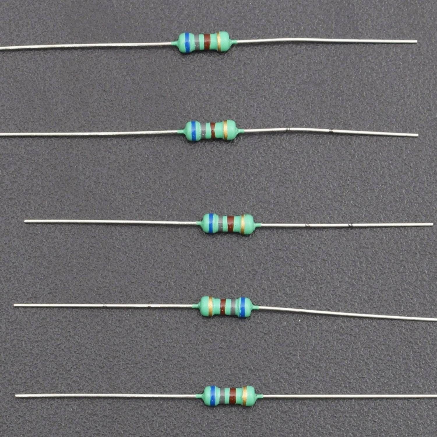 100 PEZZI DI RESISTENZE STRATO CARBONE 1 Ohm 1/4W 0,25 WATT 5% RESI - Foto 4