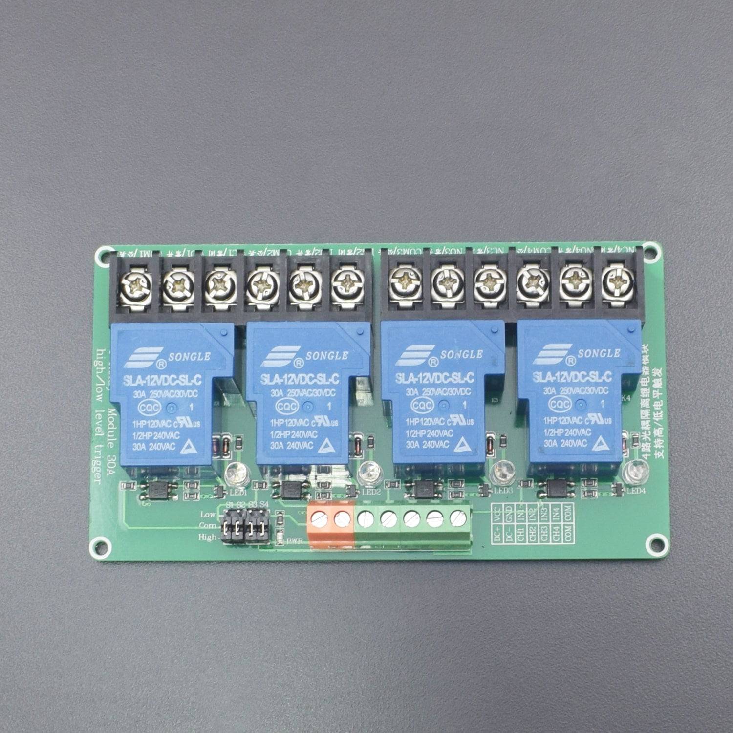 4-Channel DC 24V Relay Module High/Low Level Triggering Optocoupler Isolation  for PLC Automation Control - RS1868 - REES52