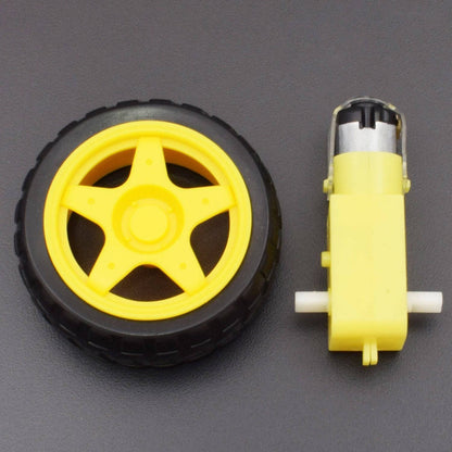 Plastic Robot Wheel Tyre With DC 3-6V Gear Motor For Smart Car - RC022-ML202 - REES52