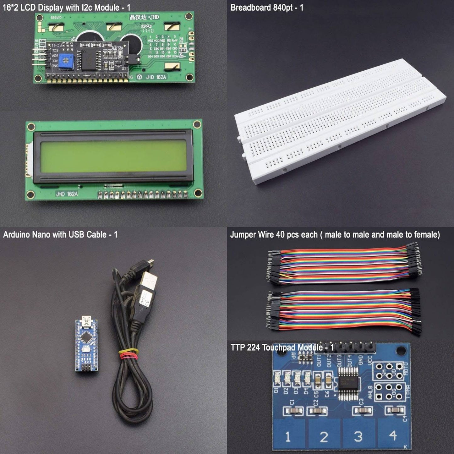 Testing TTP224 touch pad module using 16*2 LCD DISPLAY i2c module interfacing with arduino nano-KT925 - REES52