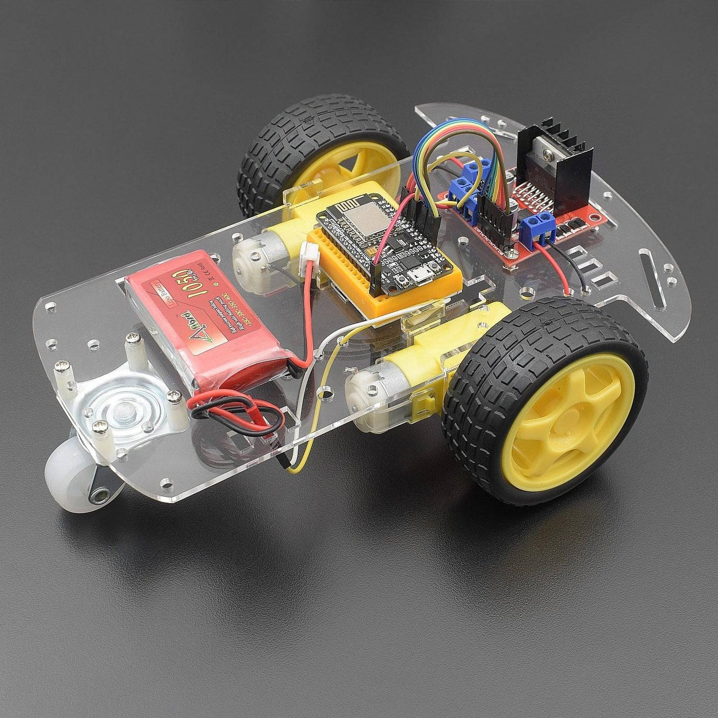 Make an IoT based robotic Wi-Fi car using L298n Motor driver module and NodeMCU ESP8266-12e Wi-Fi board - KT563 - REES52