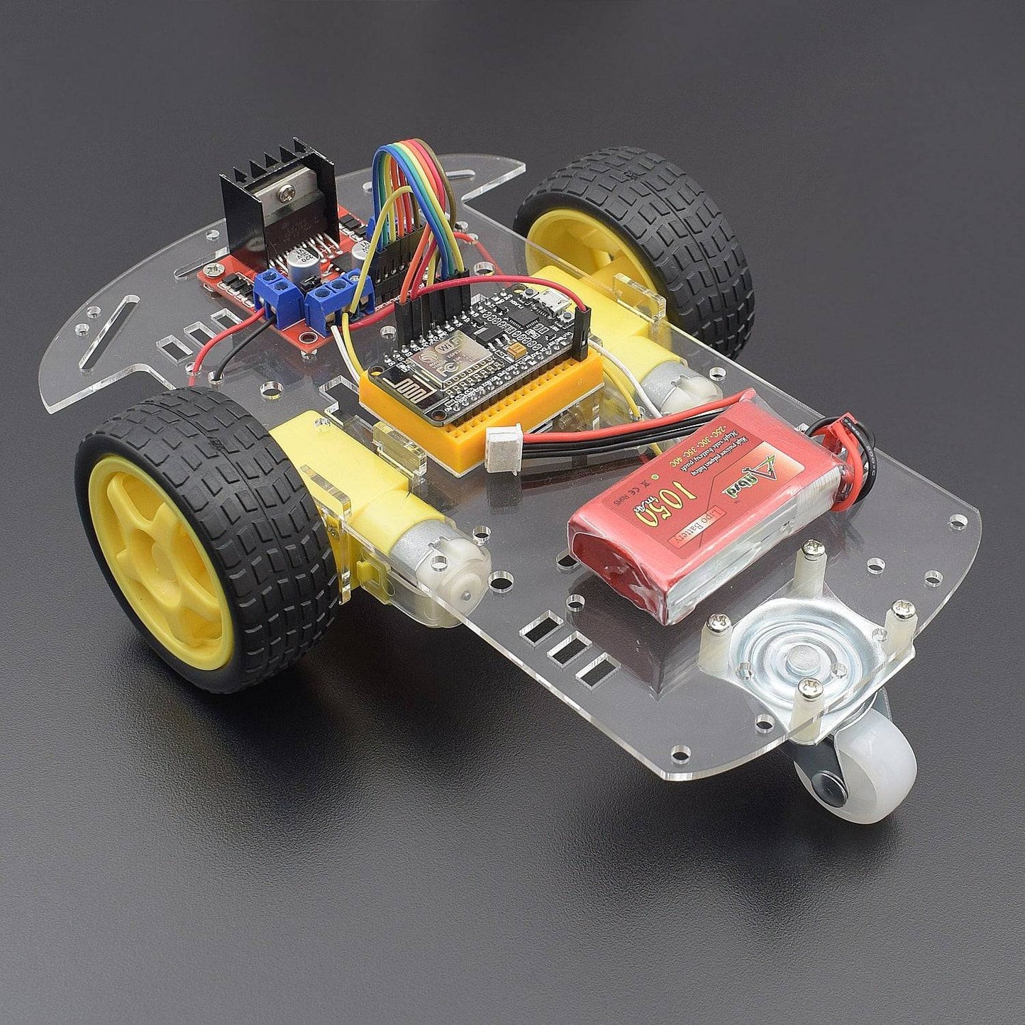 Make an IoT based robotic Wi-Fi car using L298n Motor driver module and NodeMCU ESP8266-12e Wi-Fi board - KT563 - REES52
