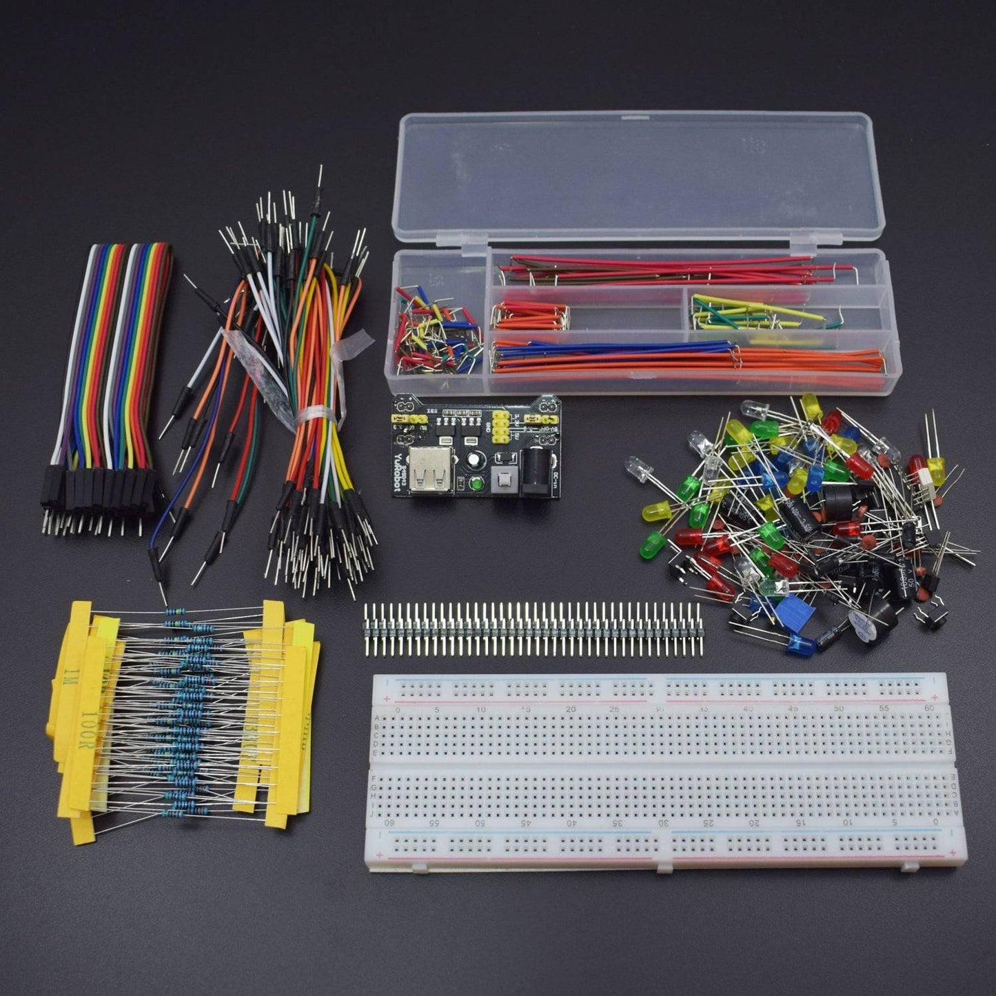 Electronic Component  Starter Kit for Arduino Resistor, LED, Capacitor, Jumper Wires Kit with Retail Box - RS1141 - REES52