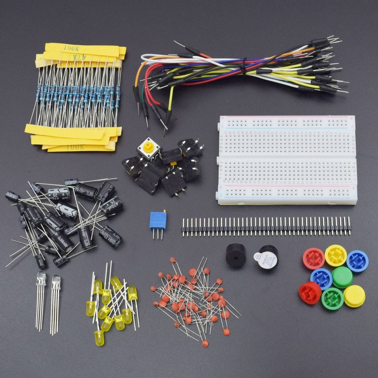 Electronic Component  Starter Kit for Arduino Resistor, LED, Capacitor, Jumper Wires Kit with Retail Box - RS1141 - REES52