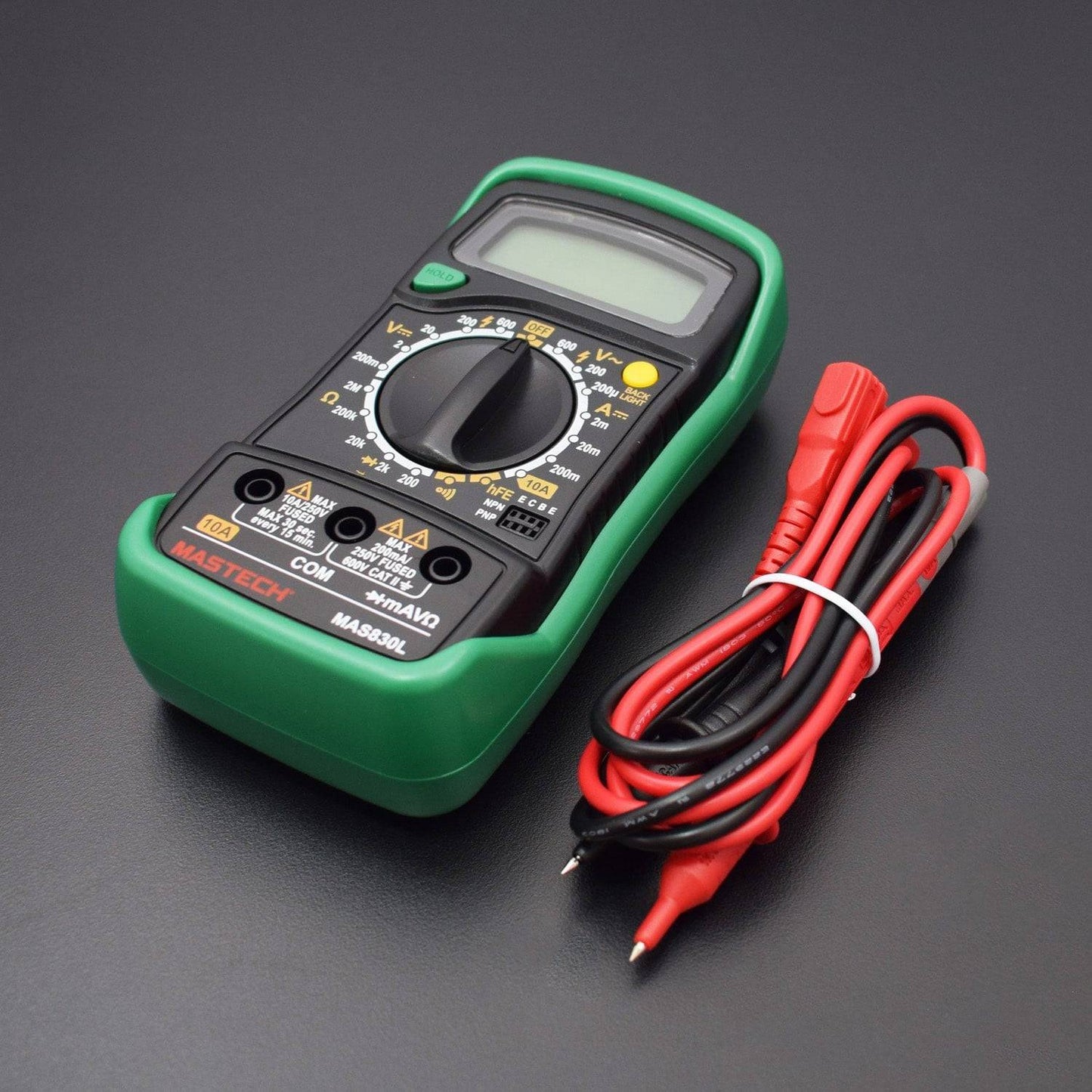 MAS830L Digital Multimeter - Multi meter with Probes, Original - RS1109 - REES52