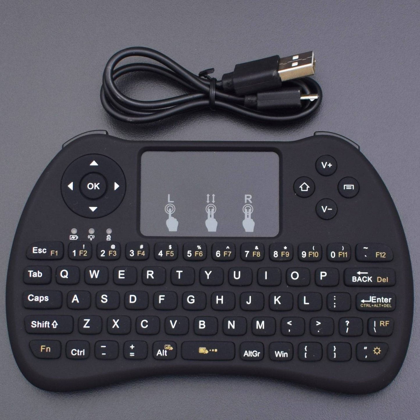 Mini Wireless Keyboard H9 2.4G Multi-media Remote Portable Handheld Mouse Touchpad Keyboard Black - RS713 - REES52
