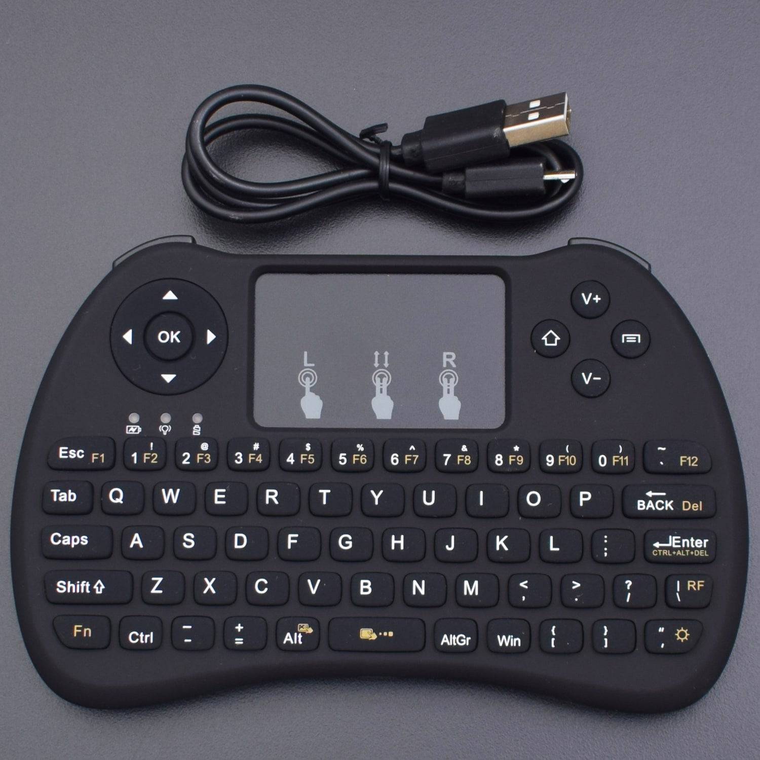 Mini Wireless Keyboard H9 2.4G Multi-media Remote Portable Handheld Mouse Touchpad Keyboard Black - RS713 - REES52