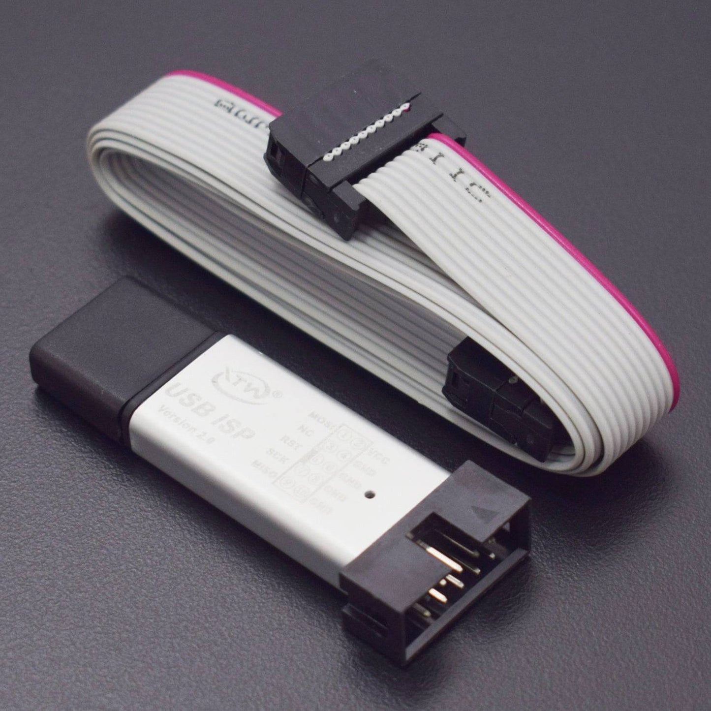 Mini USBISP USBASP Programmer Aluminum for 51 single chip AVR WIN7 64(color -white)-RS1452 (RS4753) - REES52