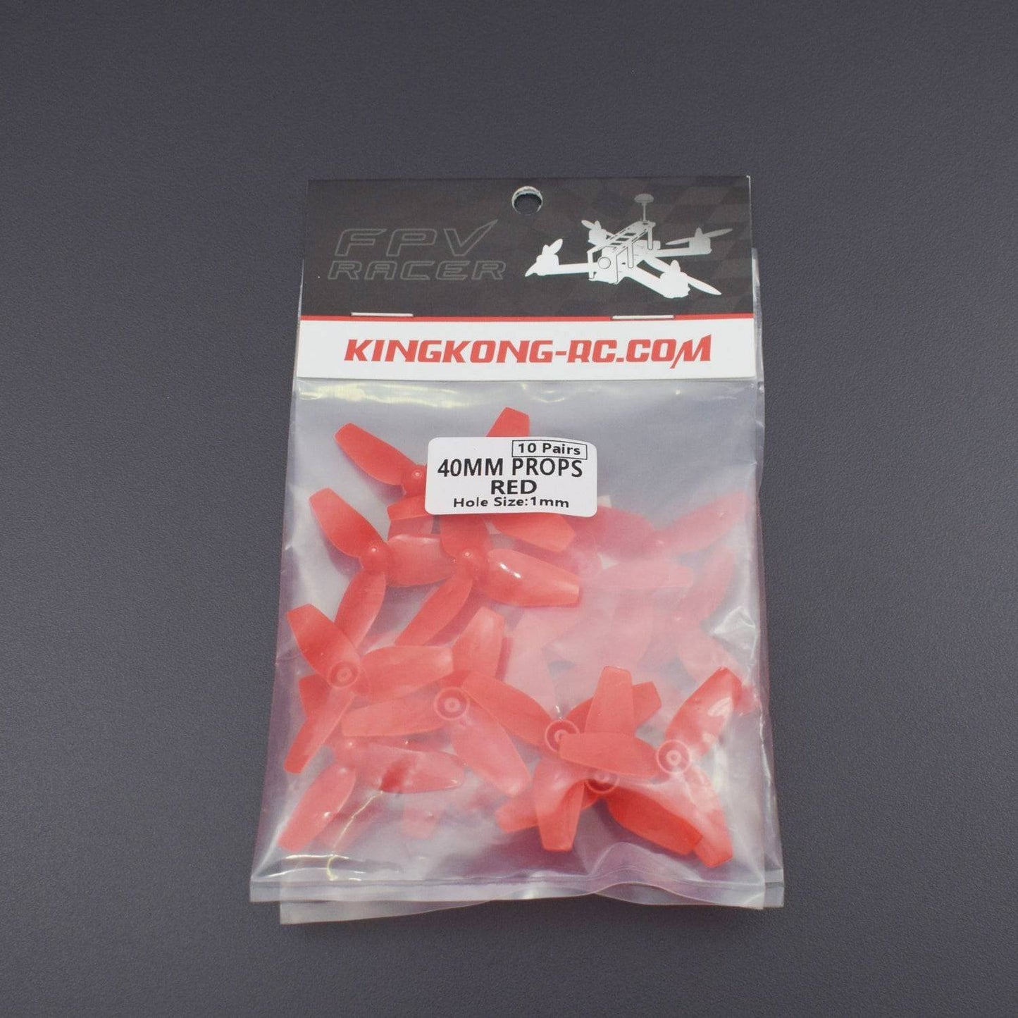 20pcs 40mm Propellers 3-Blade Prop CW CCW Sets Replacement Parts Tri-blade for Drone Racing Quadcopter DIY (Red) - RS1390 - REES52