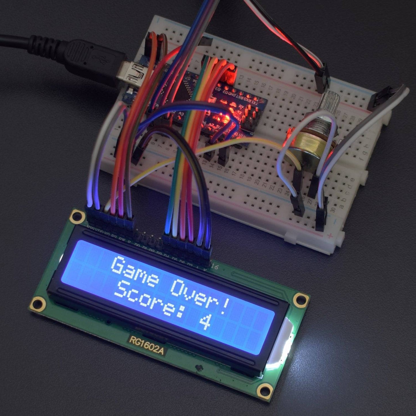 Make a Snake Maze game using 16*2 LCD and Joystick Module interfacing with Arduino Nano - KT877 - REES52