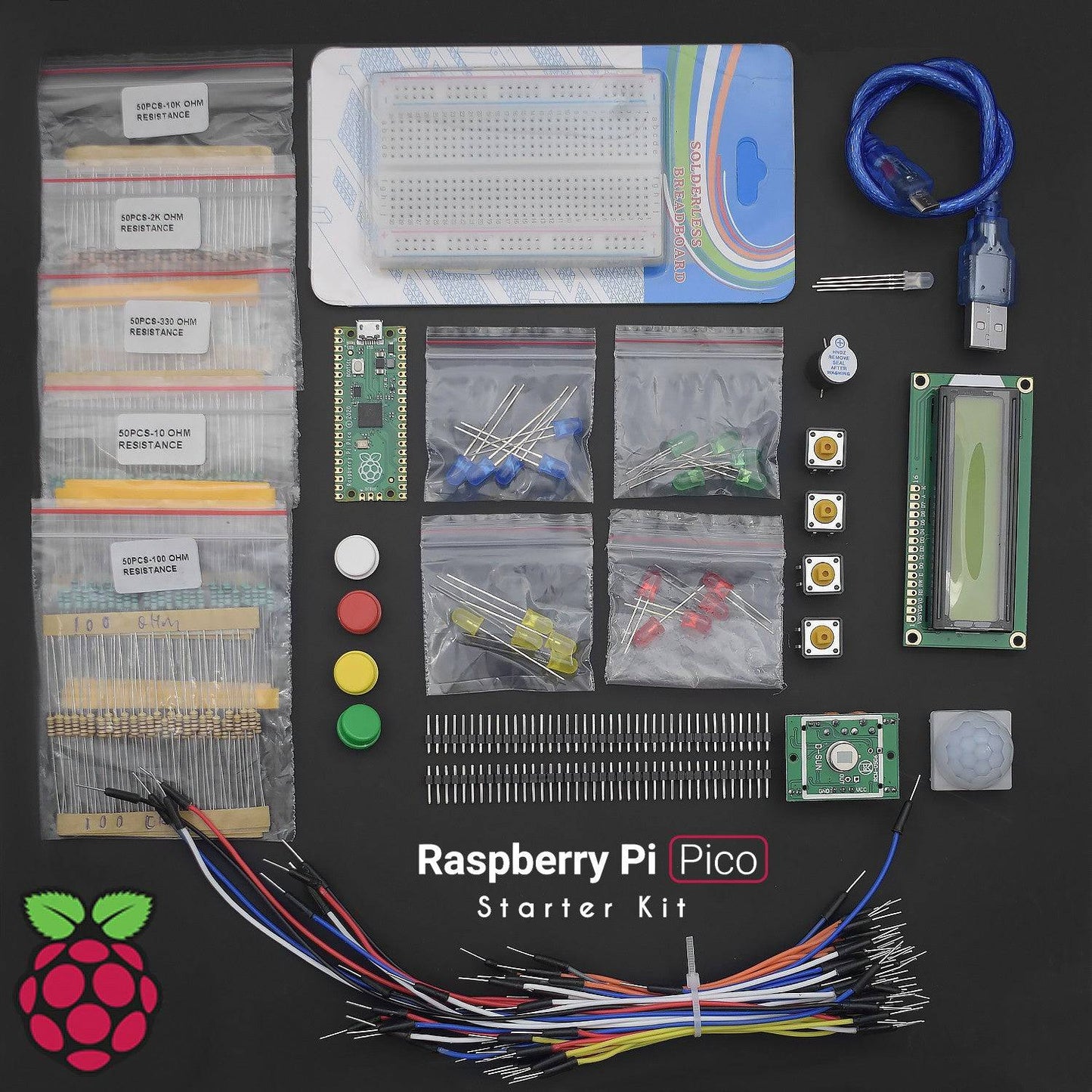 Raspberry Pi Pico (RP2040) Starter Kit for Raspberry Pi Pico microcontroller development Board- KT1272 - REES52