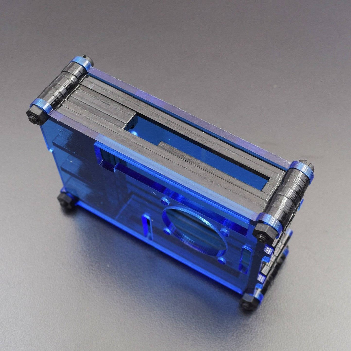 Raspberry Pi 4 7-Layer Acrylic Case Blue And Black - RS2296 - REES52