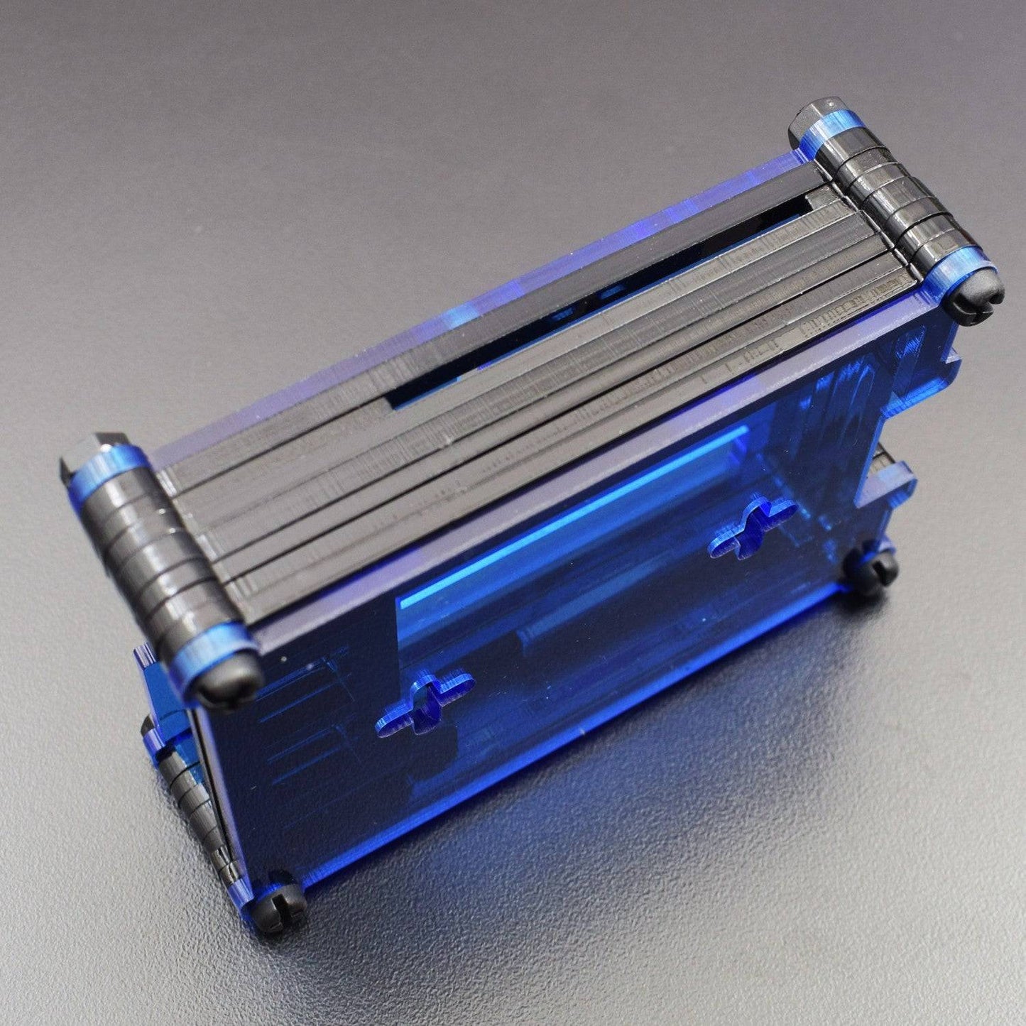 Raspberry Pi 4 7-Layer Acrylic Case Blue And Black - RS2296 - REES52