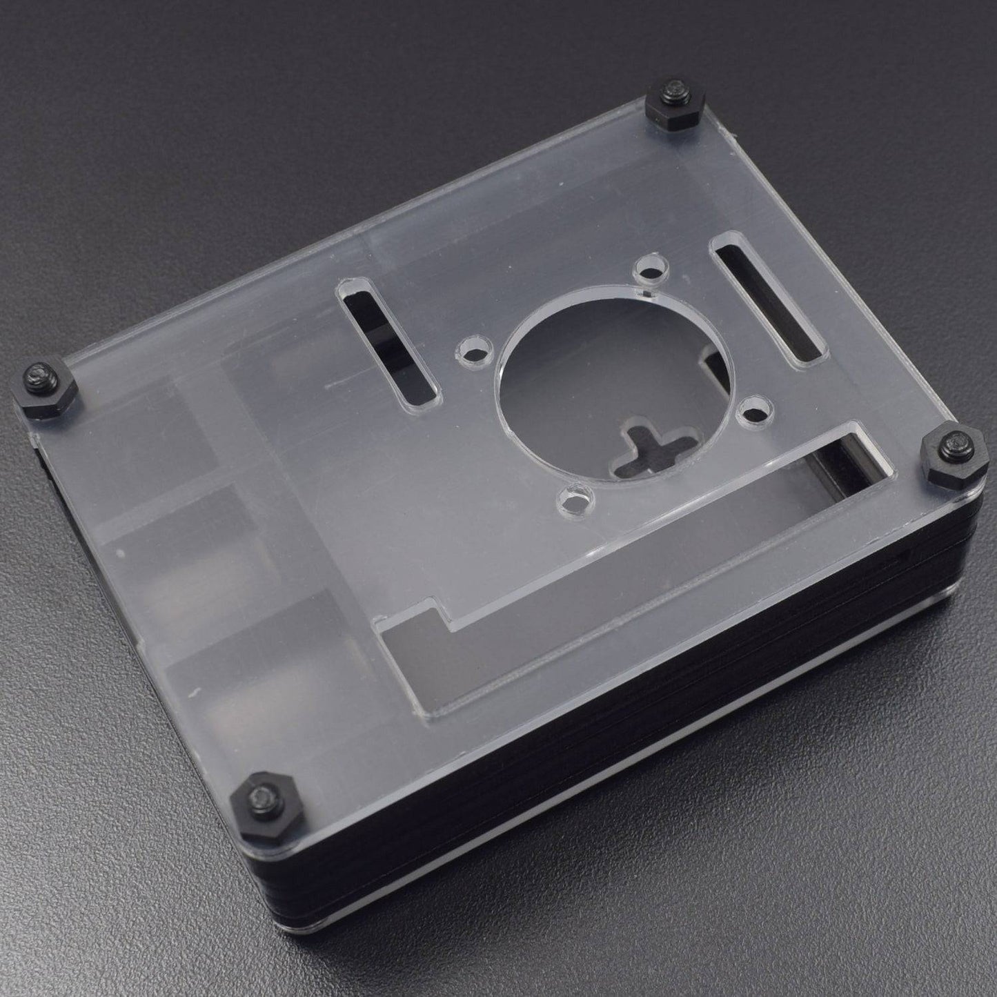 Raspberry Pi 4 7-Layer Acrylic Case Black And Transparent (Type - D) - RS2309 - REES52