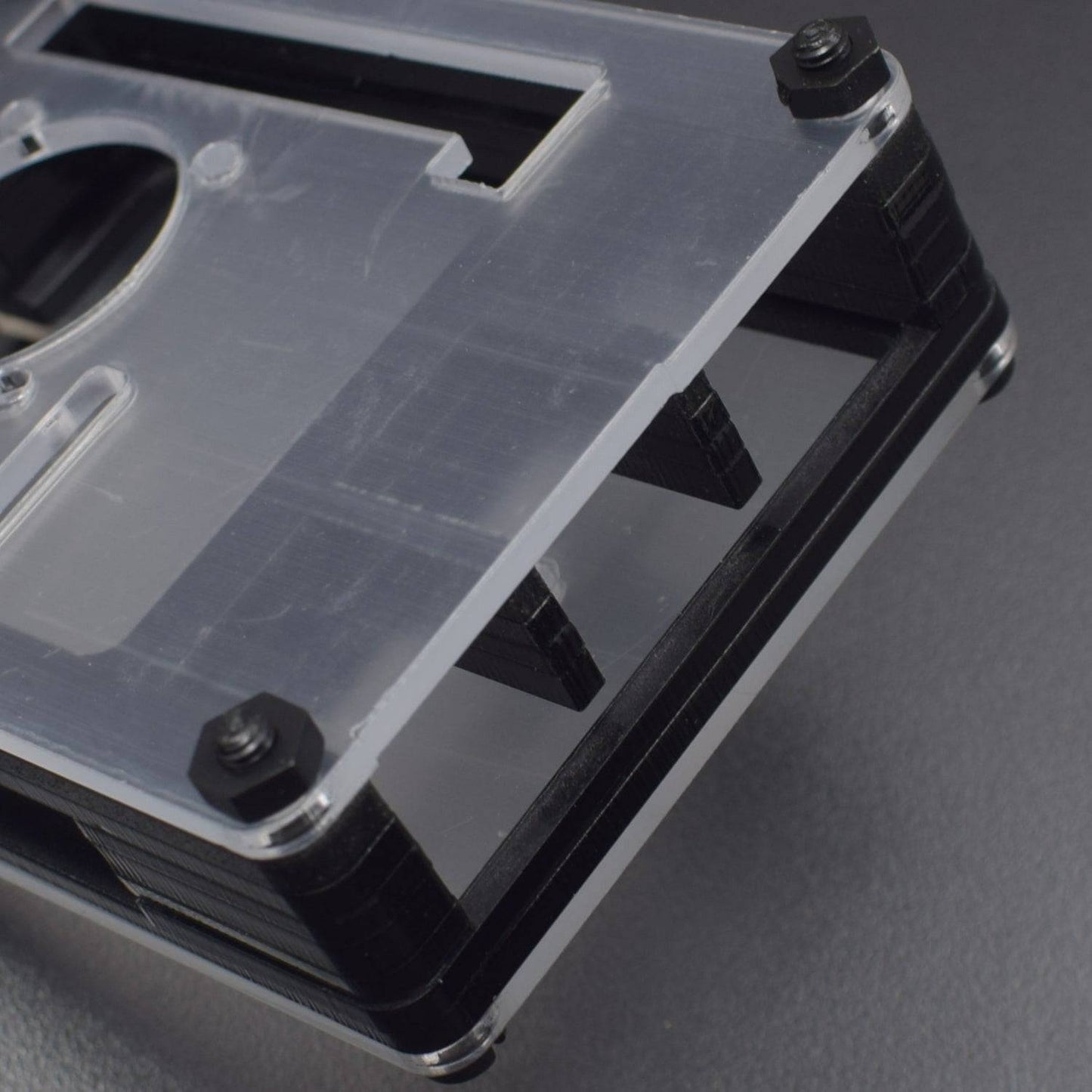 Raspberry Pi 4 7-Layer Acrylic Case Black And Transparent (Type - D) - RS2309 - REES52