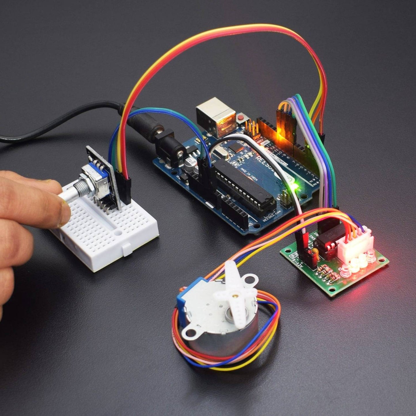 Rotate Stepper Motor with ULN2003 Motor Driver & Rotary Encoder Module - KT614 - REES52