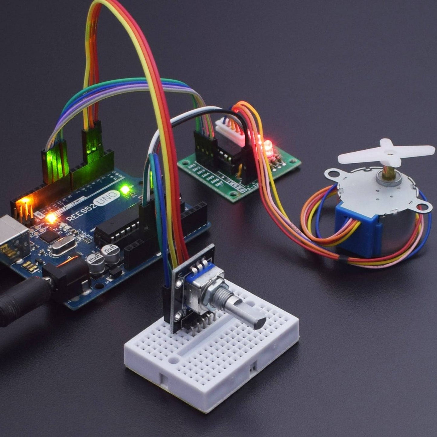Rotate Stepper Motor with ULN2003 Motor Driver & Rotary Encoder Module - KT614 - REES52