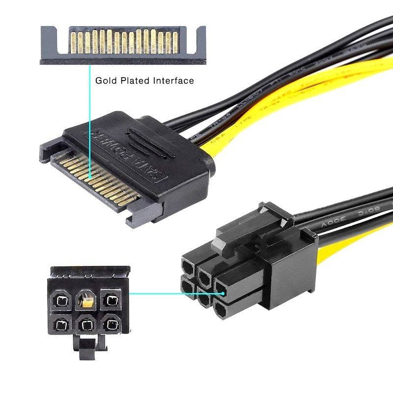 Dual SATA 15PIN to 8PIN Graphics Card Power Cable - RS3419 - REES52
