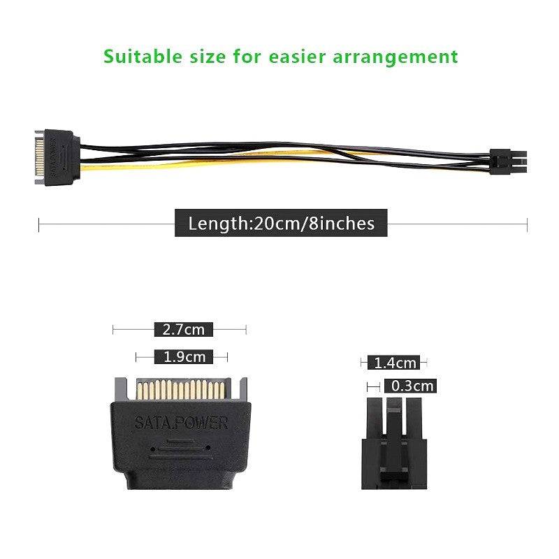 Dual SATA 15PIN to 8PIN Graphics Card Power Cable - RS3419 - REES52