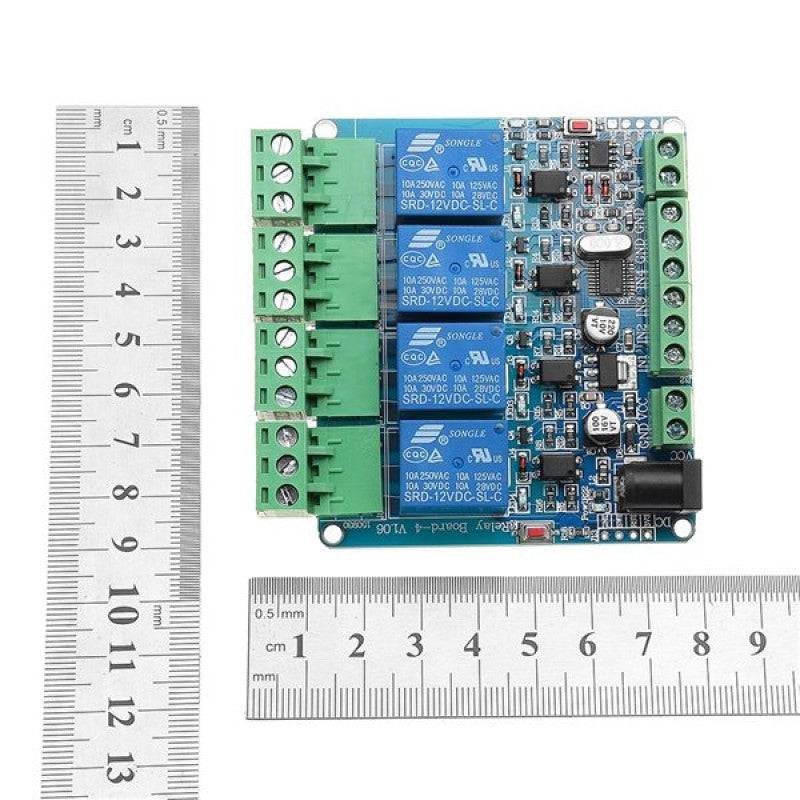 12V Modbus RTU 4 Channels Relay Module Optocoupler RS485 MCU for ARDUIN0 -RS3581 - REES52