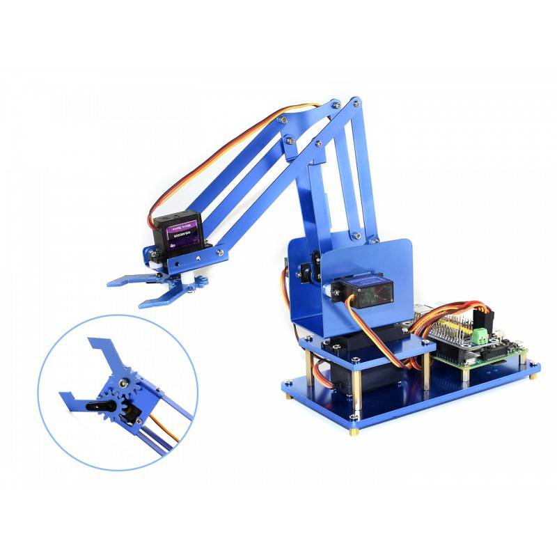 WAVESHARE 4-DOF Metal Robot Arm Kit for Raspberry Pi, Bluetooth / WiFi - RS2275 - REES52