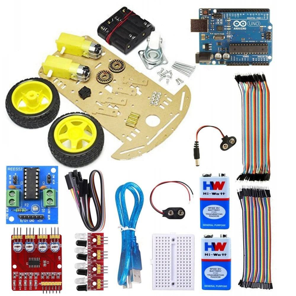 Make A Line Follower Robot Using L293D Motor Driver Module Interfacing With Arduino Uno- KT682-N - REES52