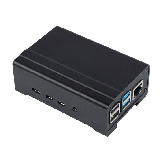 Aluminum Case for Raspberry Pi 4 with Cooling Fan and Heatsinks DIN Rail Mount - RS2443 - REES52