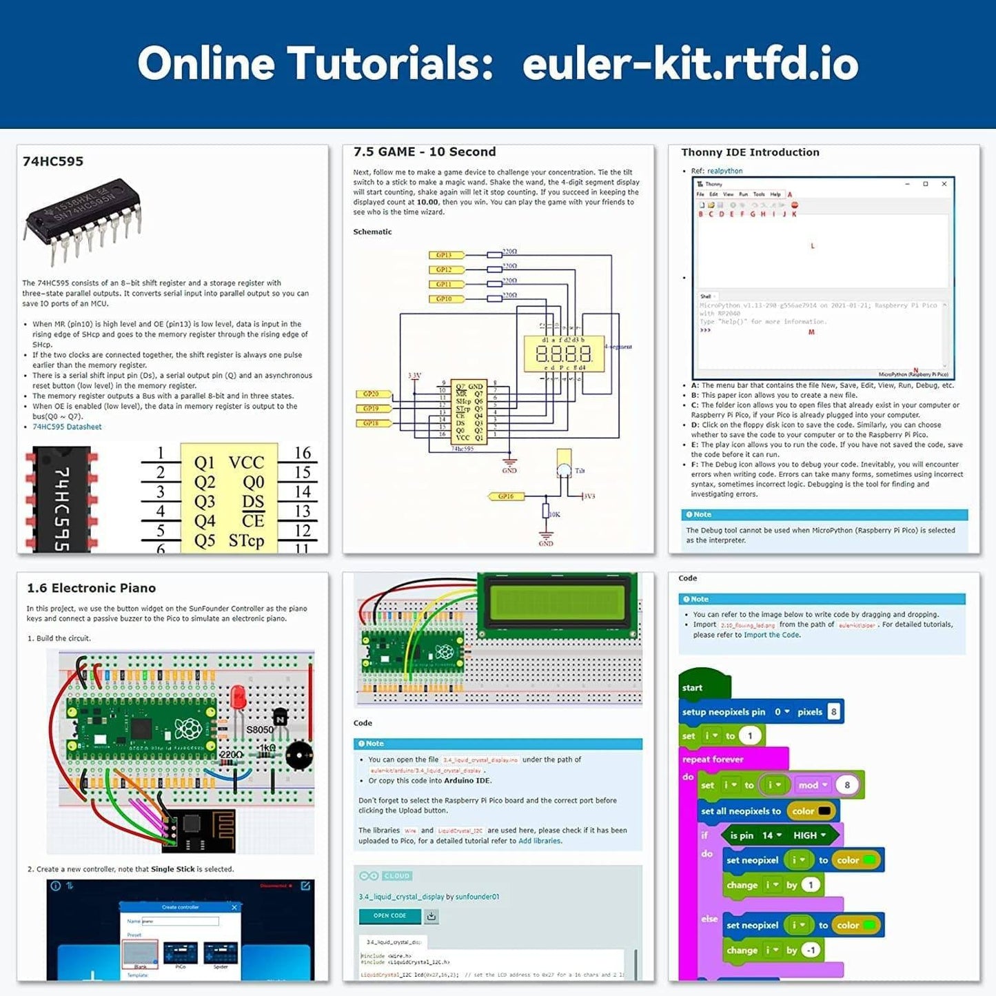 Raspberry Pi Pico Ultimate Starter Kit 32+ Items, 113 Projects, MicroPython, Piper Make and C/C++ - B0B7KC5WMS - REES52