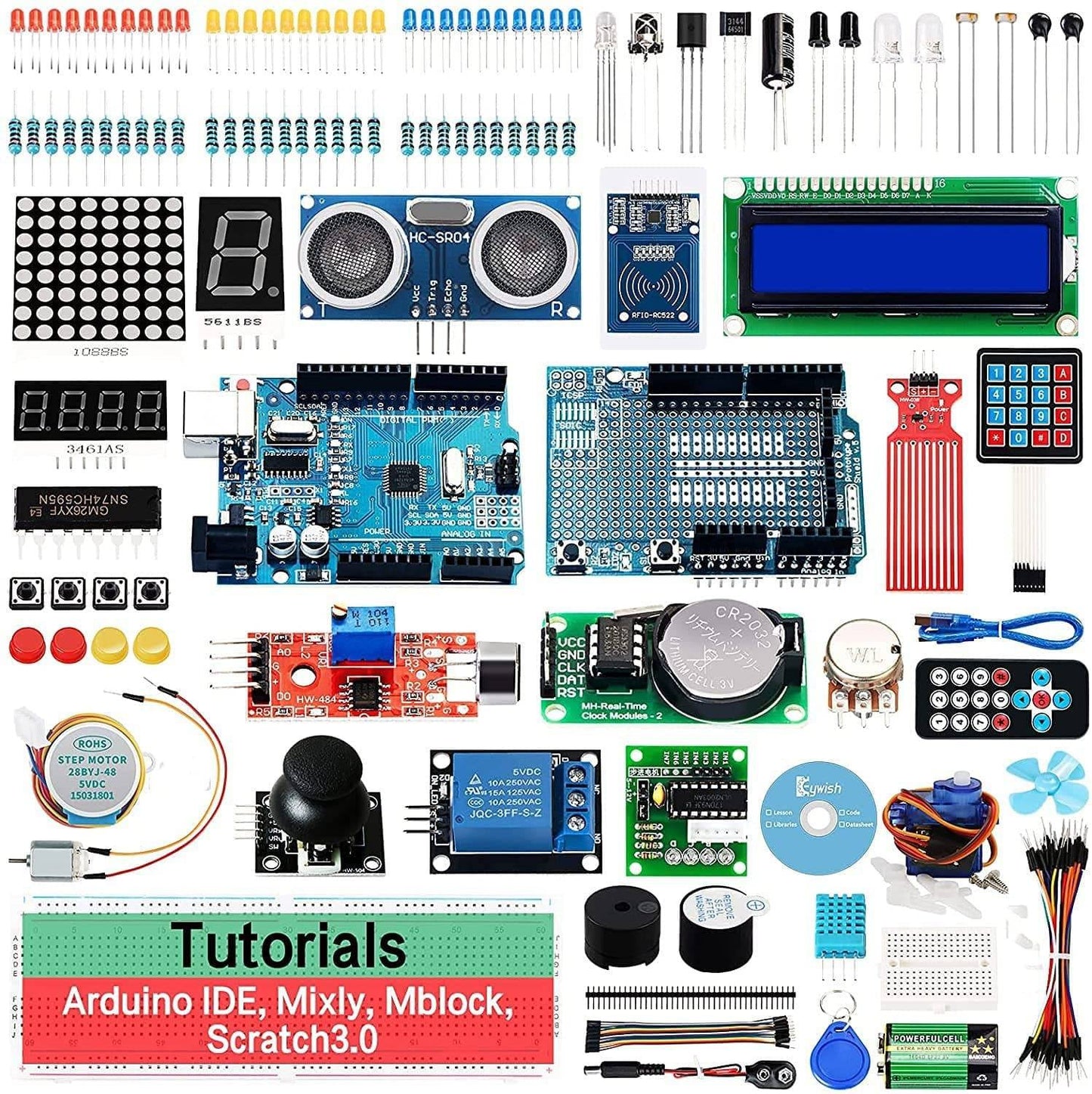 REES52 Scratch Starter Kit,Super Base Sensor Modules Kit Based on Arduino UNO R3 ATmega328P - B09DD5JCGS - REES52